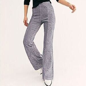 NWT Chelsea & Violet Gray Velvet Flare Pants Size Medium
